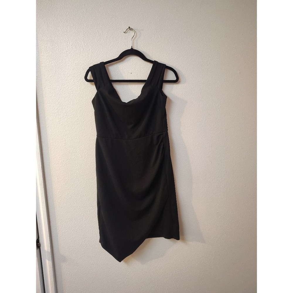 Crystal‎ Doll Womens Black Cowl Neck Asymmetrical Hem Cocktail Dress Size 11